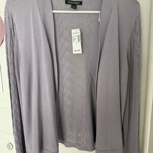 Roz & Ali Light Purple Open Cardigan